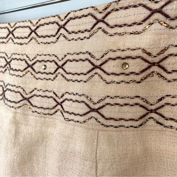 Heart Moon Star mini skirt in 💯 linen with sparkly  gems - Picture 4 of 10